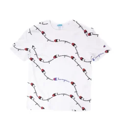 Clearance Champion Mens Heritage Script Wave Tee - White