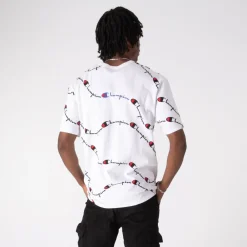 Clearance Champion Mens Heritage Script Wave Tee - White
