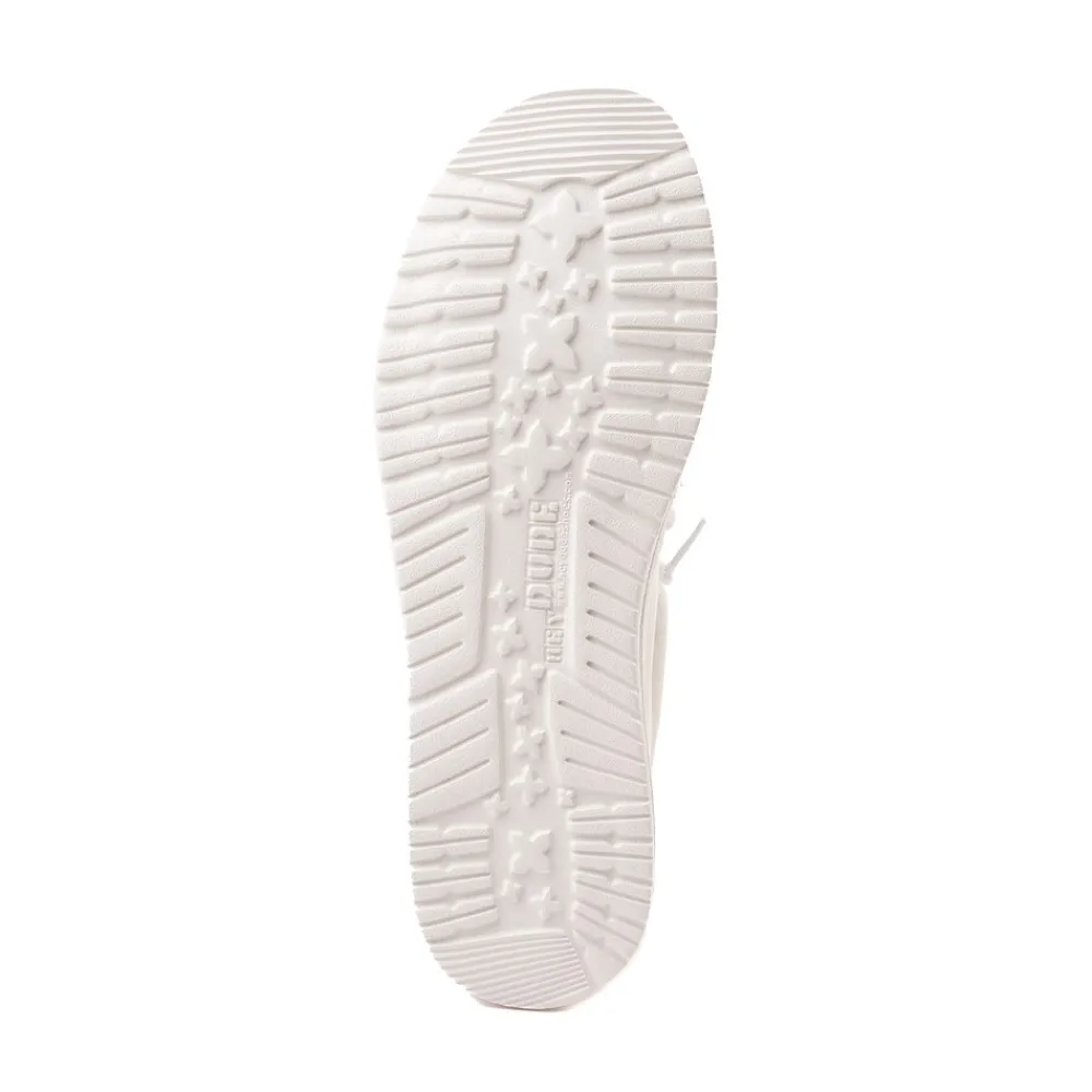 Hot HEYDUDE Mens Wally Slub Casual Shoe - White