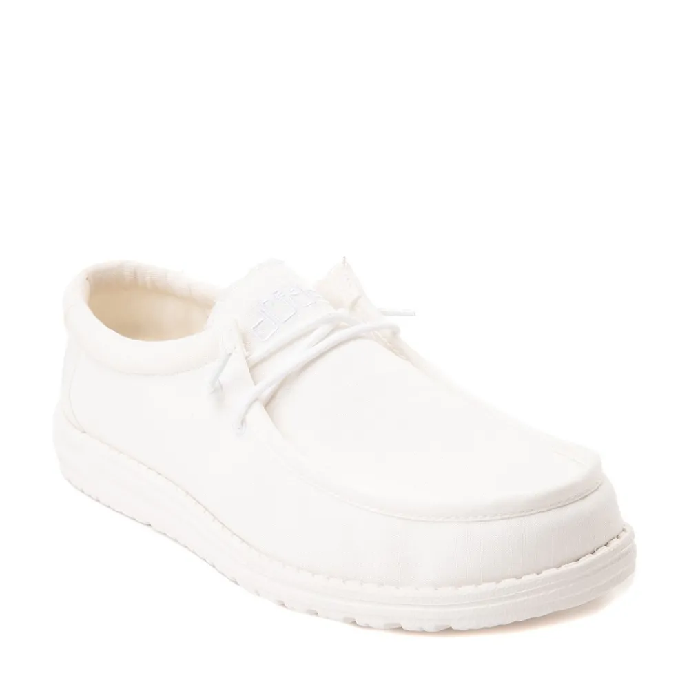 Hot HEYDUDE Mens Wally Slub Casual Shoe - White