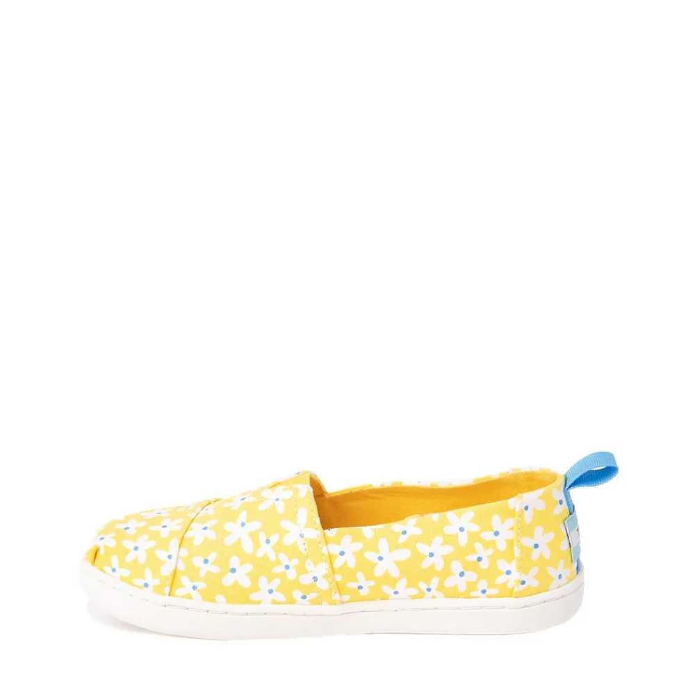 Discount TOMS Classic Slip On Casual Shoe - Little Kid / Big Kid - Yellow / Sun Daisies