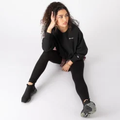 Outlet Champion Womens Reverse Weave Crew Sweatshirt - Black