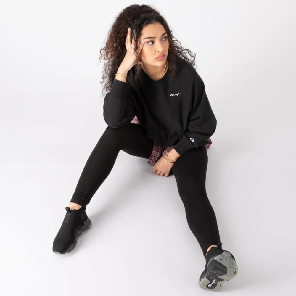 Outlet Champion Womens Reverse Weave Crew Sweatshirt - Black