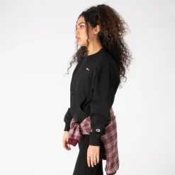 Outlet Champion Womens Reverse Weave Crew Sweatshirt - Black