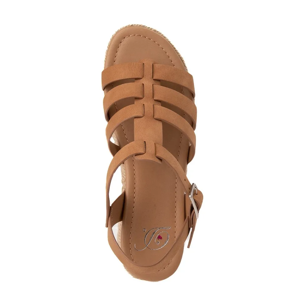 Outlet Heart in D Womens Trader-S Wedge Sandal - Cognac