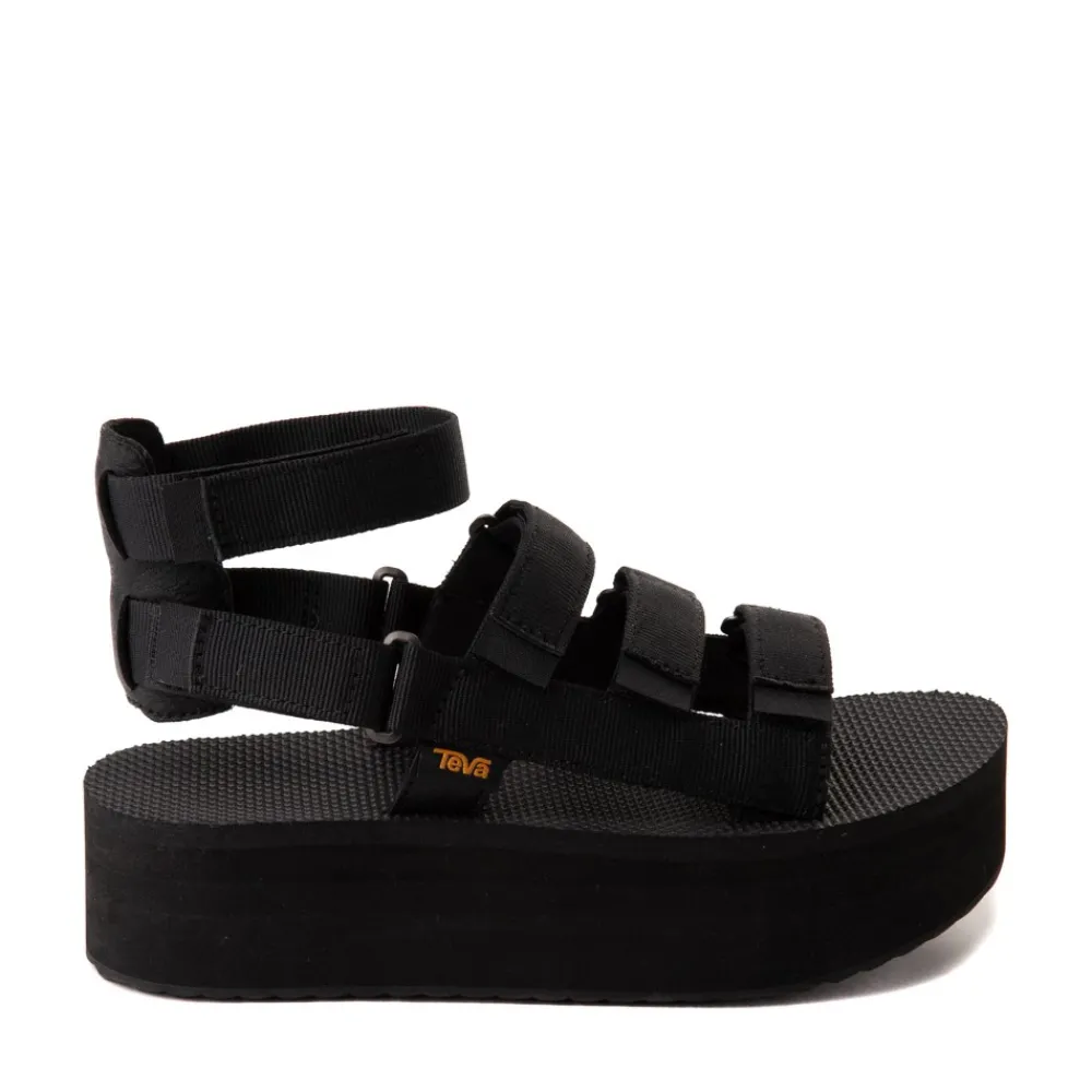 Clearance Teva Womens Flatform Mevia Sandal - Black