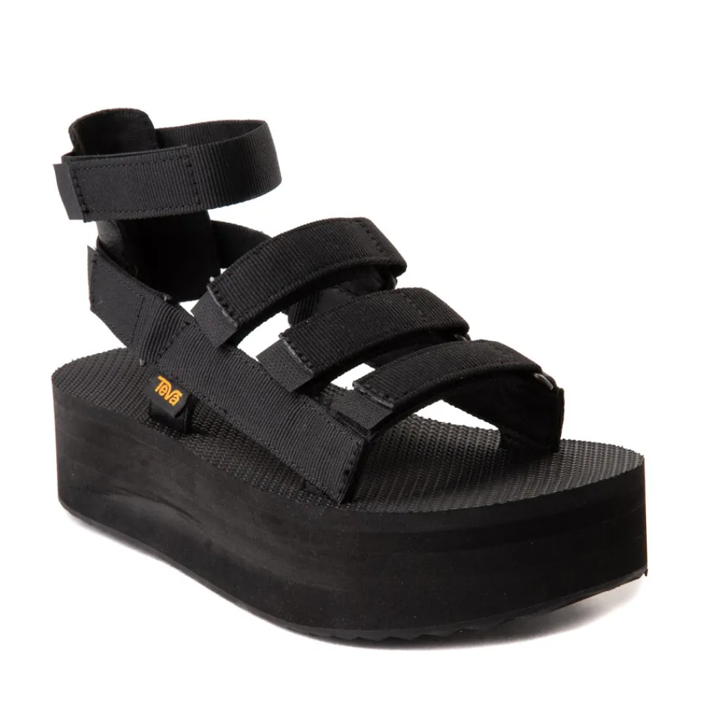 Clearance Teva Womens Flatform Mevia Sandal - Black